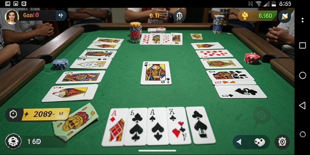 Screenshot gameplay 66D menampilkan suasana bermain Gaple yang seru.