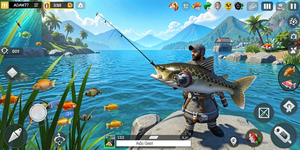 Tampilan gameplay <strong>ADAM77</strong> yang menarik dan mendebarkan saat memancing.