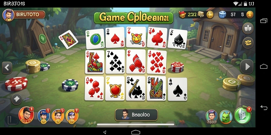 Tampilan gameplay BIRUTOTO menampilkan serunya permainan Gaple.