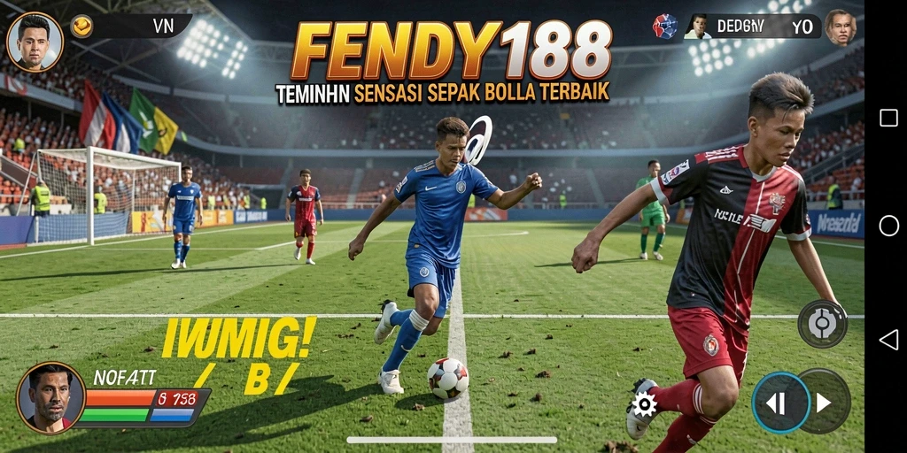 Tangkapan layar FENDY188 menampilkan aksi menegangkan di lapangan sepak bola.