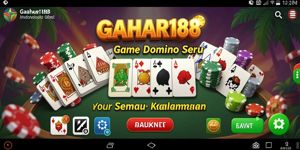 Tampilan utama GAHAR188 dengan gameplay domino yang seru.