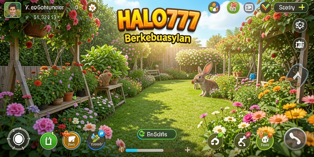 Screenshot gameplay HALO777 menunjukkan aksi berkebun yang seru dan interaktif.