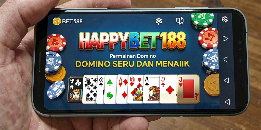 Tampilan layar gameplay seru HAPPYBET188 dengan berbagai kartu Domino.