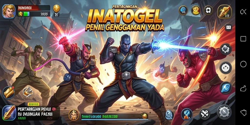 Tampilan aksi mendebarkan dari gameplay INATOGEL yang penuh pertarungan.