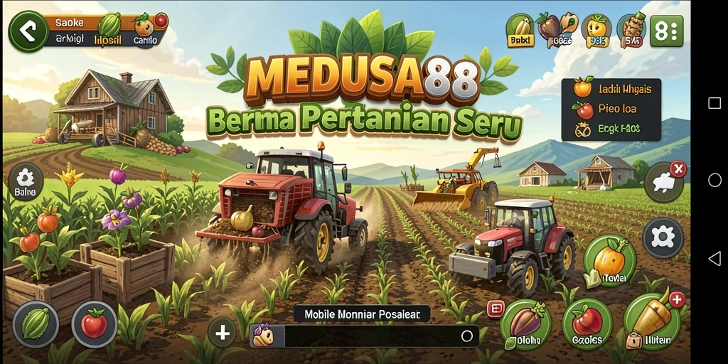 Tampilan gameplay seru di <strong>MEDUSA88</strong> dengan ladang yang subur.