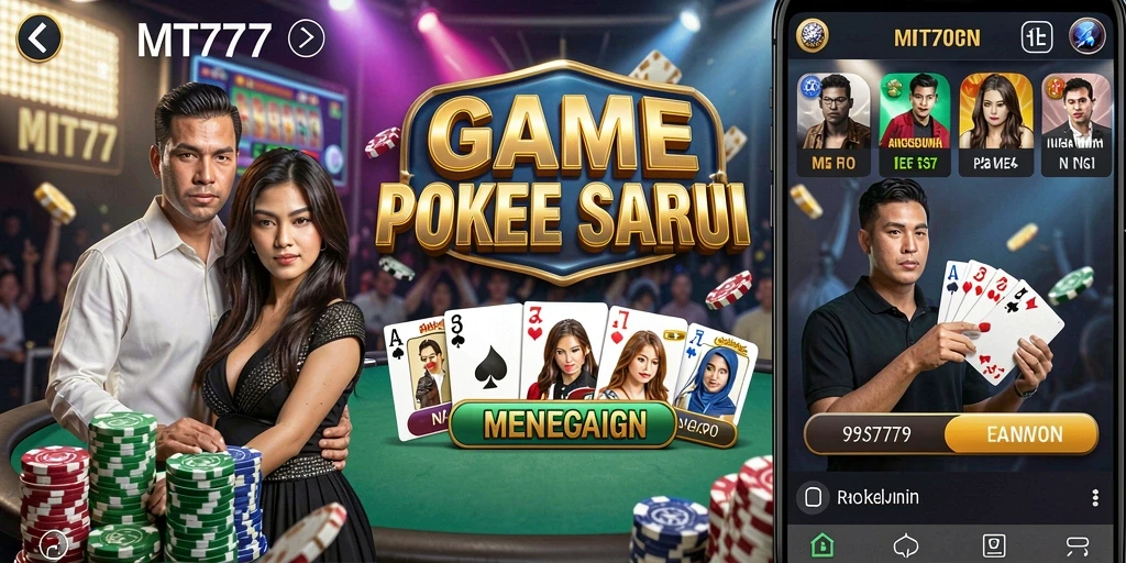 Tampilan gameplay Poker yang mendebarkan di MT777.