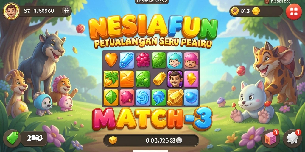 Tampilan menakjubkan gameplay NESIAFUN dalam genre Match-3.