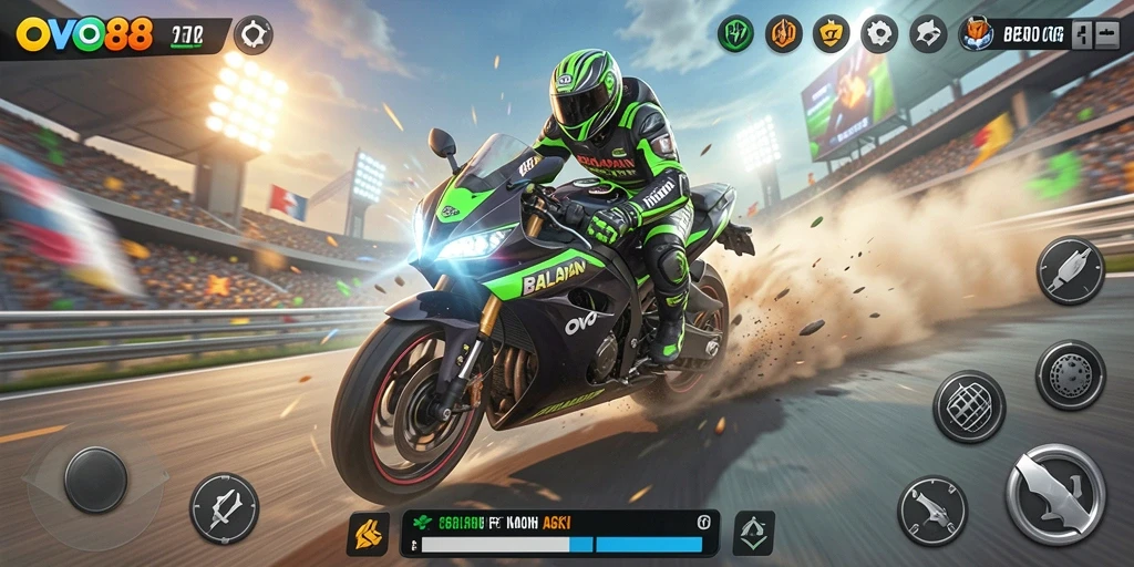 Gameplay seru balapan motor OVO88 yang mendebarkan.
