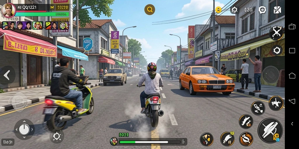 Tampilan gameplay menegangkan dalam balapan di QQ1221.