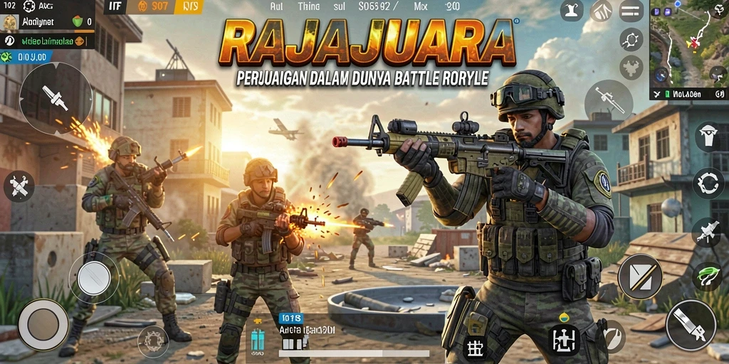 Screenshot gameplay menunjukkan aksi seru di RAJAJUARA Battle Royale.
