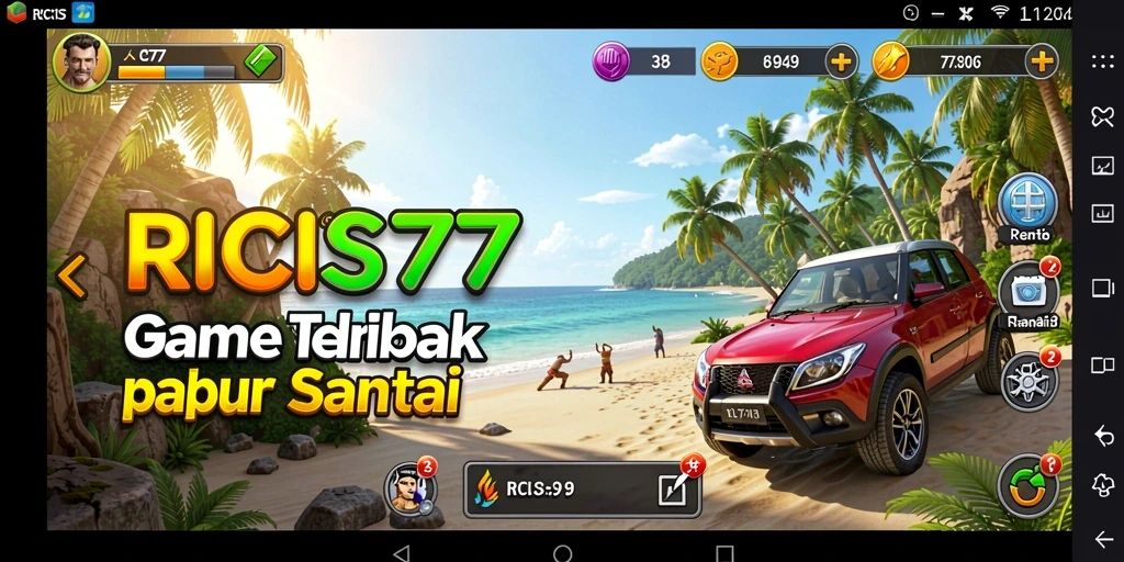 Screenshot RICIS77 menampilkan gameplay Idle yang menarik dan penuh warna.