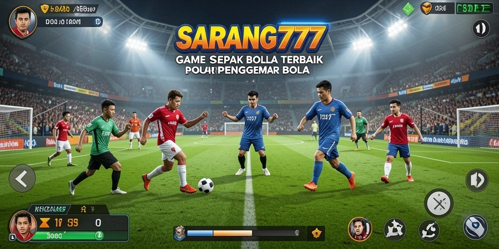 Screenshot gameplay SARANG777 menunjukkan serunya pertandingan sepak bola.