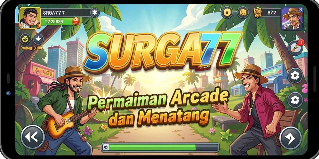 Screenshot gameplay SURGA77 menampilkan keseruan permainan Arcade yang menantang.
